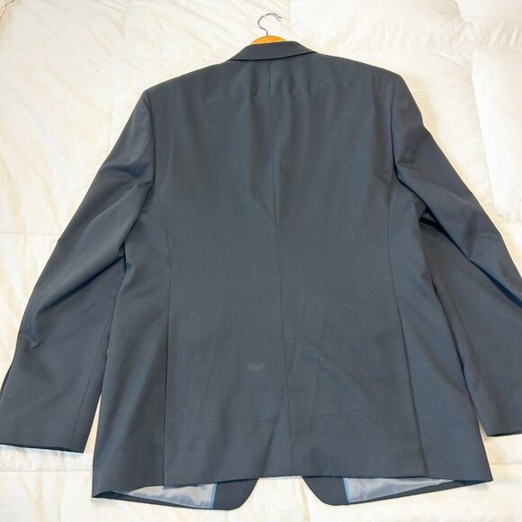 Perry Ellis Portfolio Slim Fit Black Wool Blend Blazer Suit Jacket Men’s 42R - Picture 4 of 8
